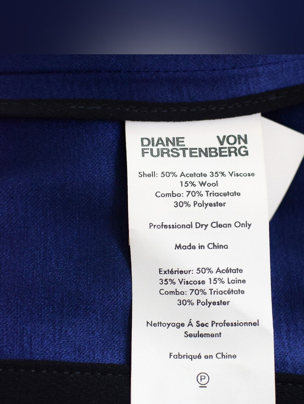 Diane Von Furstenberg Blue Black Striped Sleeveless Sheath Midi Dress Size 2 - Picture 12 of 15